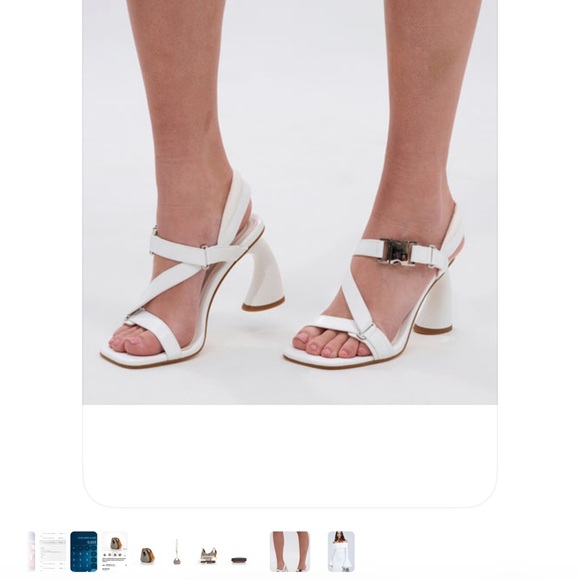 Azalea Wang White Curved Heel Sandals - Picture 2 of 2